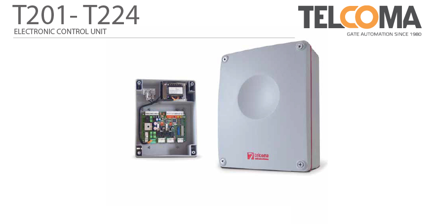 פיקוד ובקרה אלקטרוני לשני מנועי שערי הזזה נגררים חשמליים טלקומה - Telcoma T201.