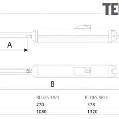 מנוע הידראולי רב עוצמה לשער כנף - Telcoma BLUES3 - מפרט טכני מידות המנוע
