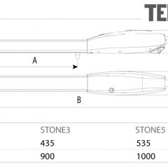 מנוע חשמלי אלקטרומכני לשער כנף - Telcoma STONE3 - מידות וגדלים